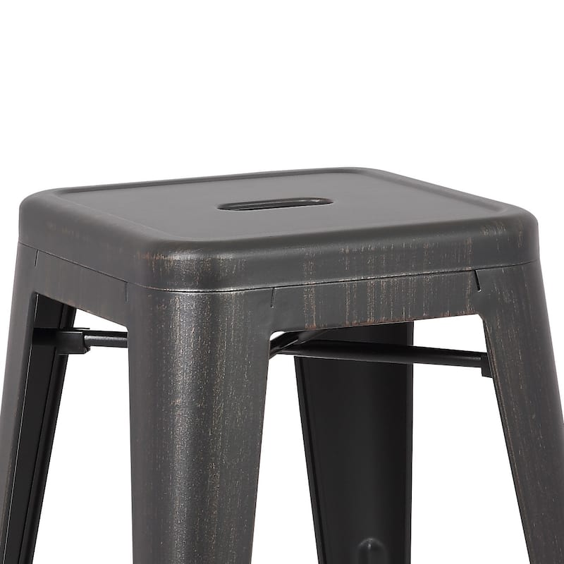 Vintage Industrial 24-inch Backless Stools (Set of 2)