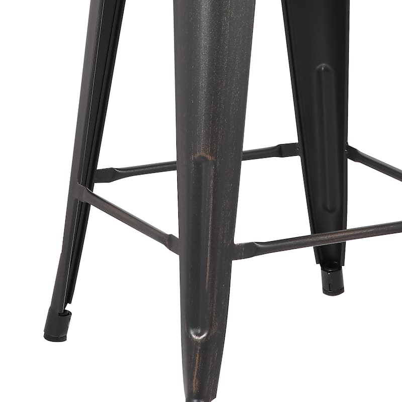 Vintage Industrial 24-inch Backless Stools (Set of 2)