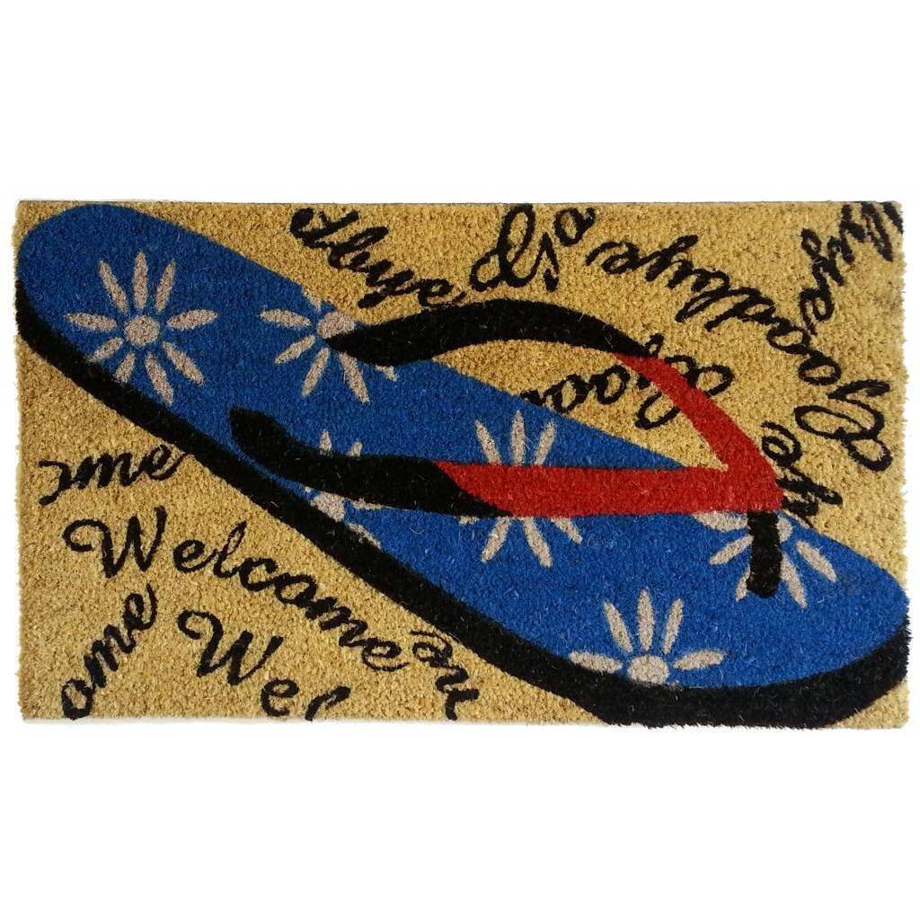 Welcome Goodbye Flip-flop Coir Doormat