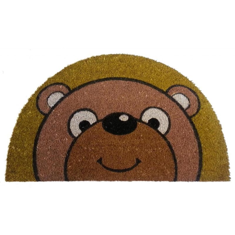Half-round Bear Face Coir Doormat