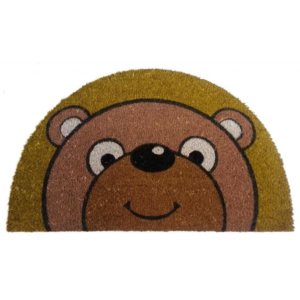 Half-round Bear Face Coir Doormat