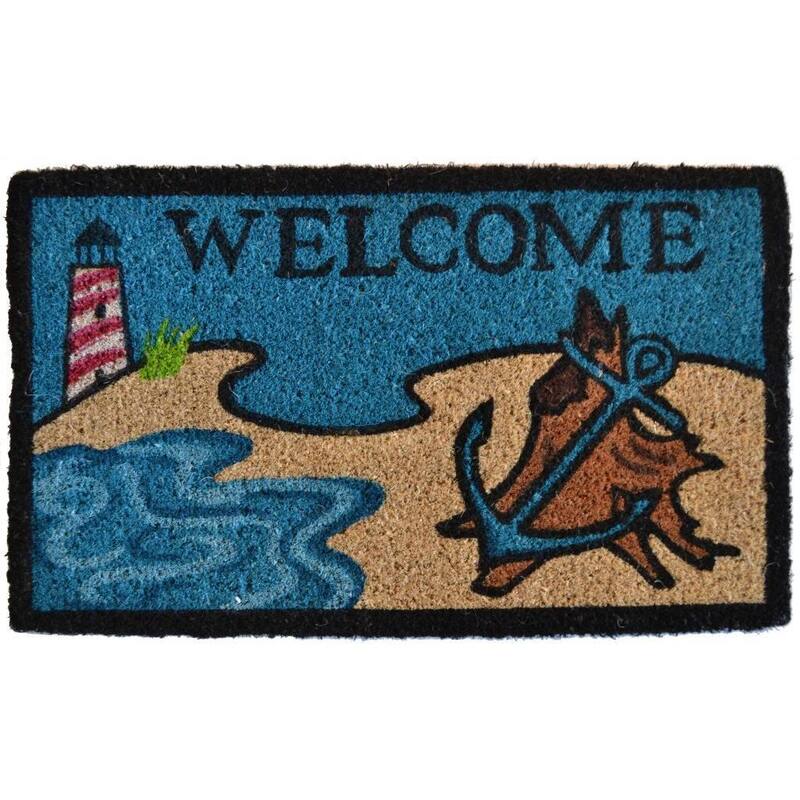 Beach Lighthouse Coir Doormat