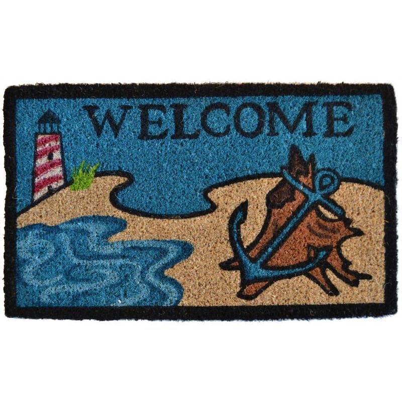 Beach Lighthouse Coir Doormat