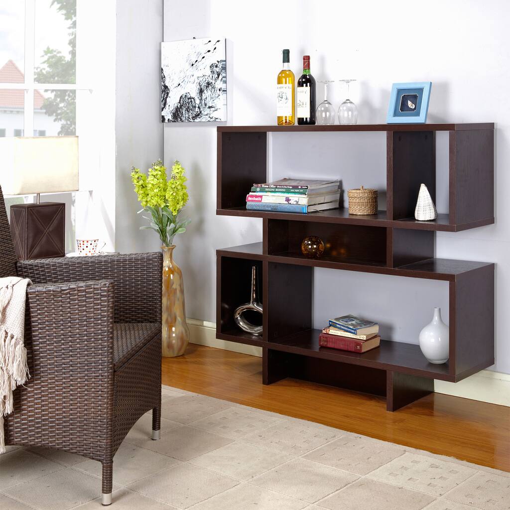 Contemporary Espresso Bookcase