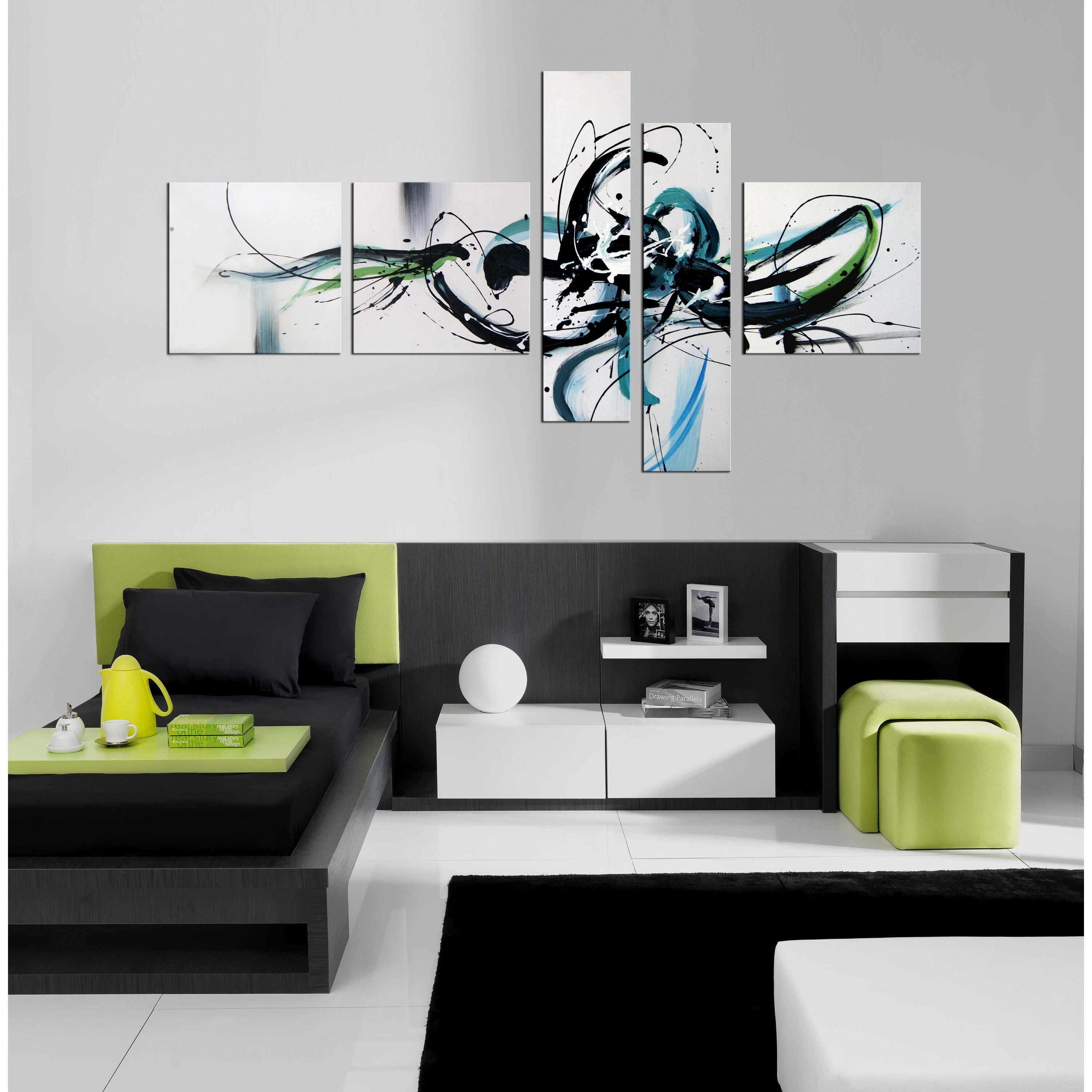 Shop Handpainted 'Light Spirit' 5piece Gallerywrapped Canvas Art Set