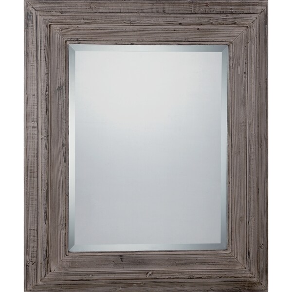 Shop New Valley Grey Wood Grain Large Mirror - Free Shipping Today ...