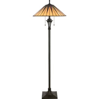 Gotham Vintage Bronze and Art Glass 2-light Floor Lamp