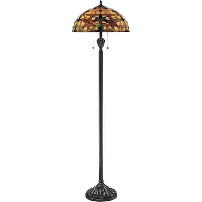 Copper Grove Copeland 2-light Tiffany-style Glass and Vintage Bronze Floor Lamp