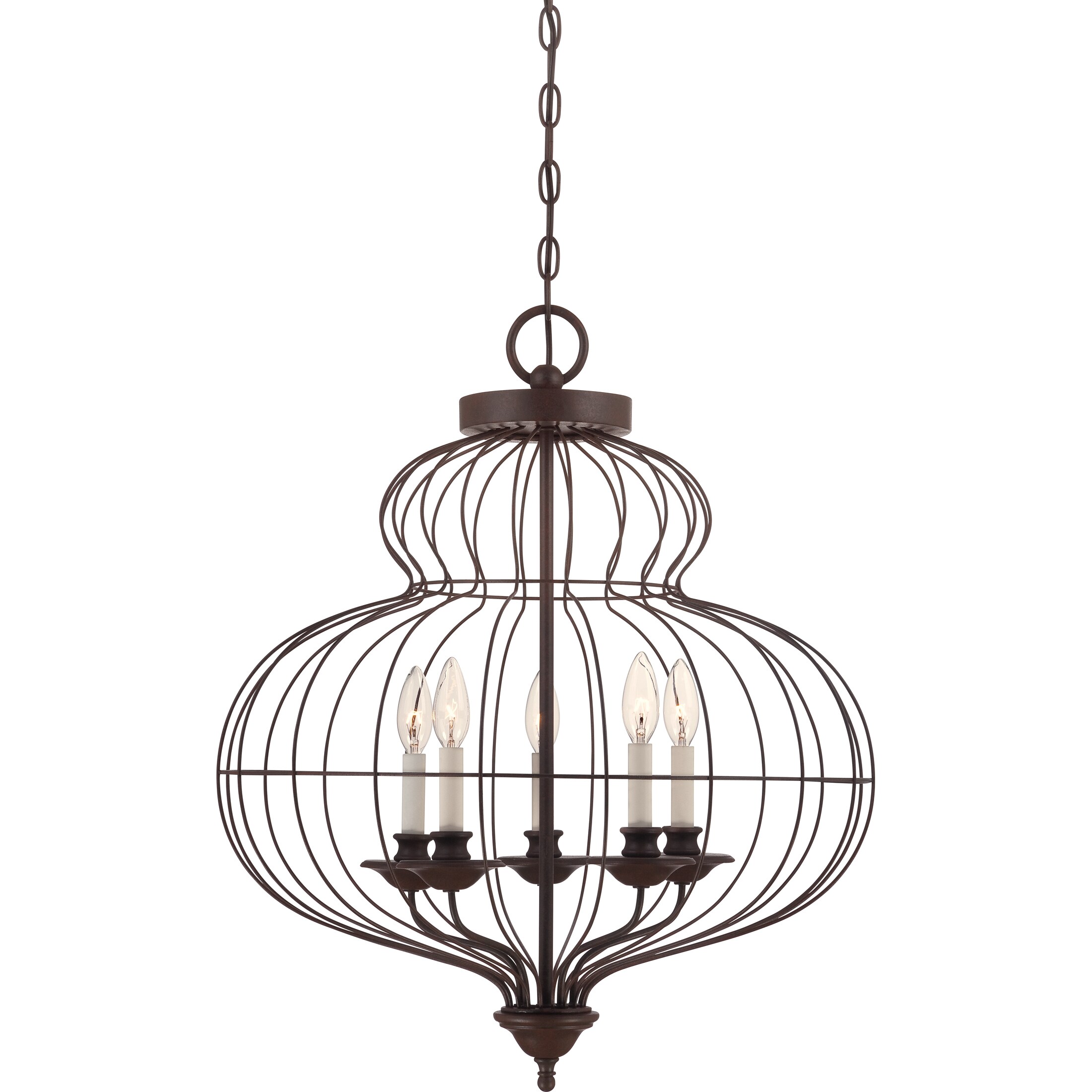 Quoizel Laila 5-light Rustic Antique Bronze Cage Chandelier (Incandescent, Antique, Chandelier) - Chandeliers For Bedrooms by Overstock.com