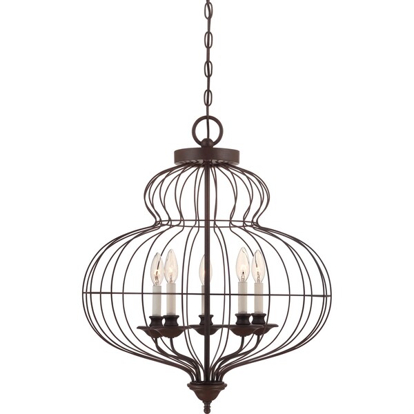 Shop Quoizel Laila 5-light Rustic Antique Bronze Cage Chandelier - Free ...