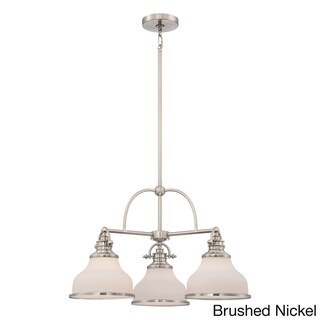 Quoizel Grant 3-light Dinette Chandelier with Glass Shades (Nickel) - Chandeliers For Bedrooms by Overstock.com
