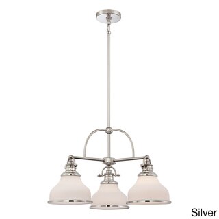 Quoizel Grant 3-light Dinette Chandelier with Glass Shades (Silver) - Chandeliers For Bedrooms by Overstock.com