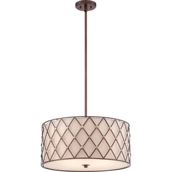 Brown Lattice Copper Canyon 3 light Pendant   16596369  