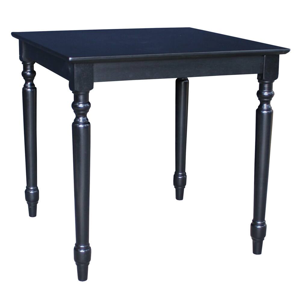 Black Solid Wood Turned Leg Table