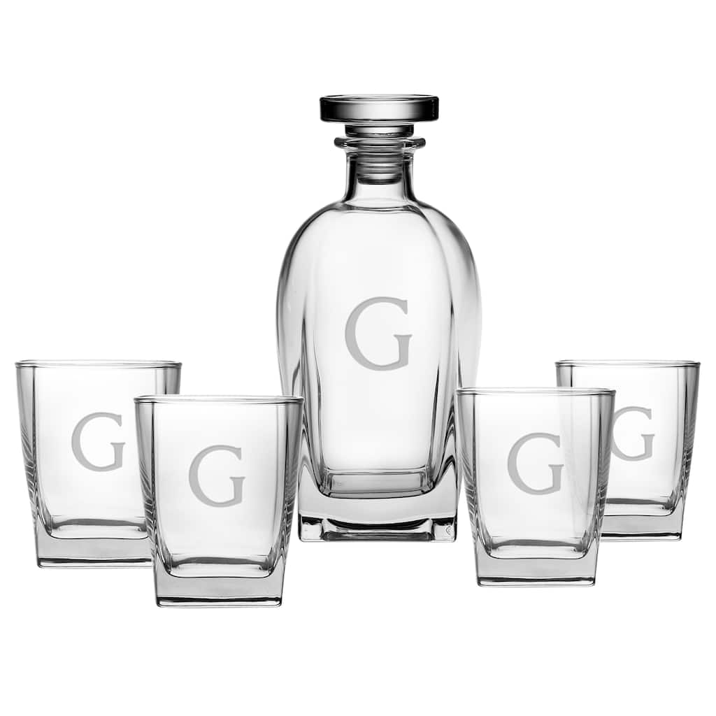 Personalized Luigi Bormioli 5-piece Decanter/ Glasses Set