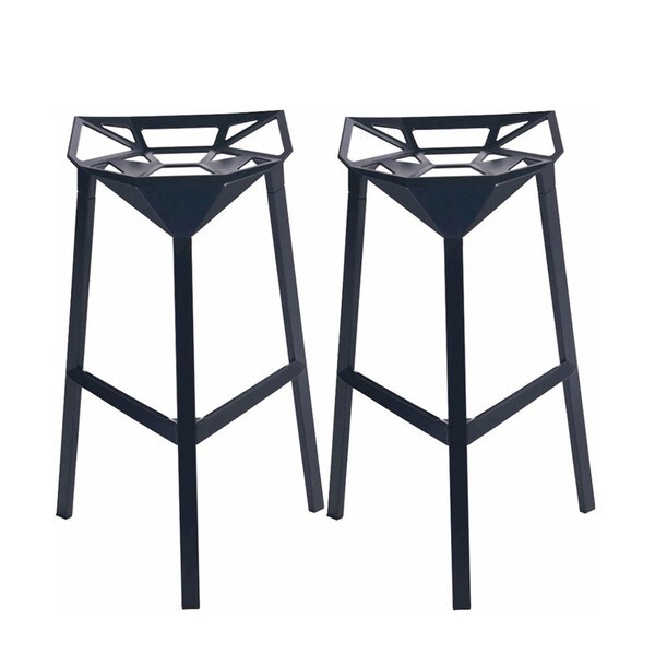 Mod Made Geometric Aluminum Barstool (Set of 2)