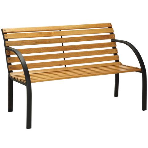 Furniture of America Sury Cottage Oak Wood Outdoor Bench