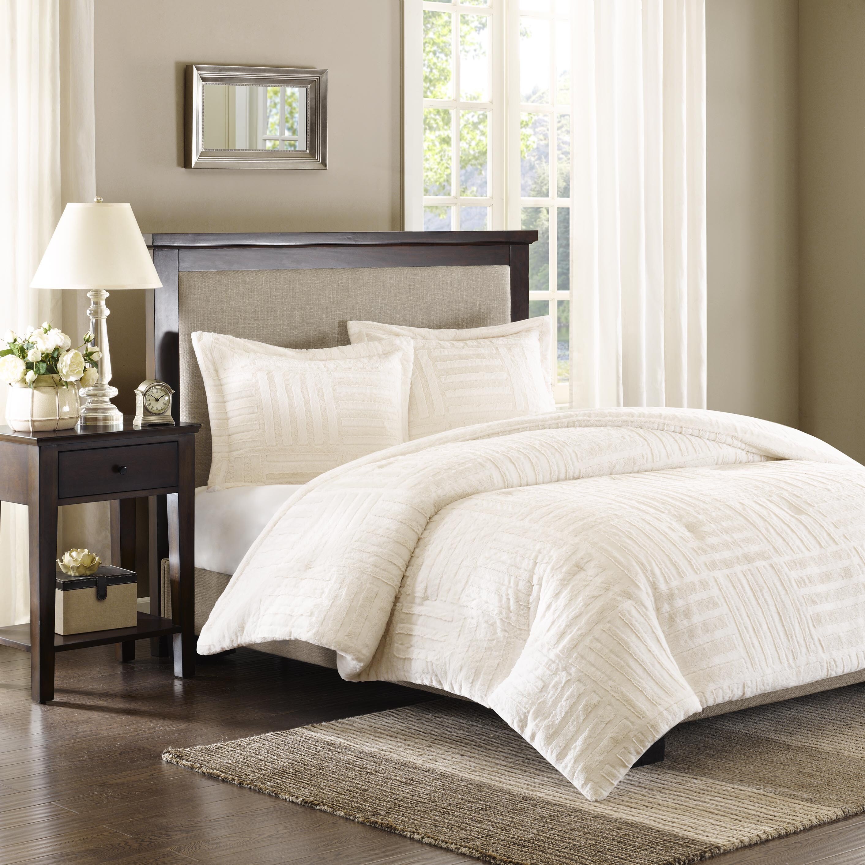 Shop Madison Park Polar Ivory Fur Down Alternative Comforter Set