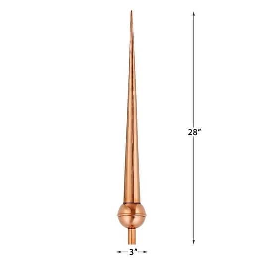 Gawain Pure Copper Rooftop Finial with Roof Mount by Good Directions