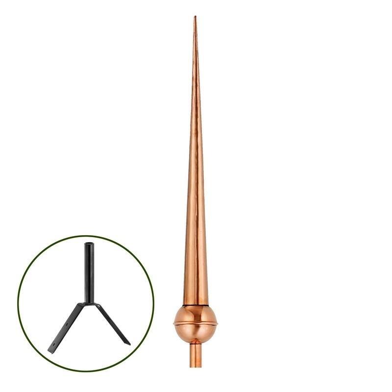 Gawain Pure Copper Rooftop Finial with Roof Mount by Good Directions