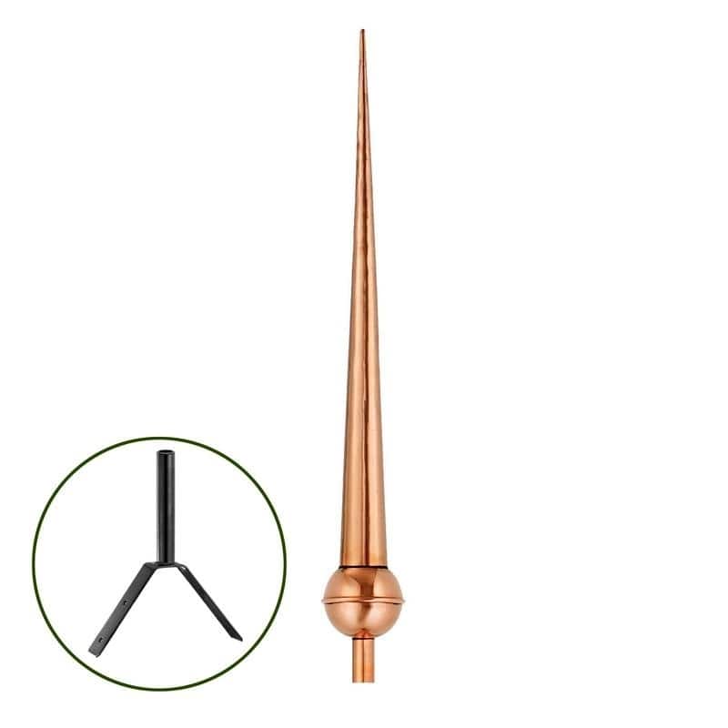 Gawain Pure Copper Rooftop Finial with Roof Mount by Good Directions