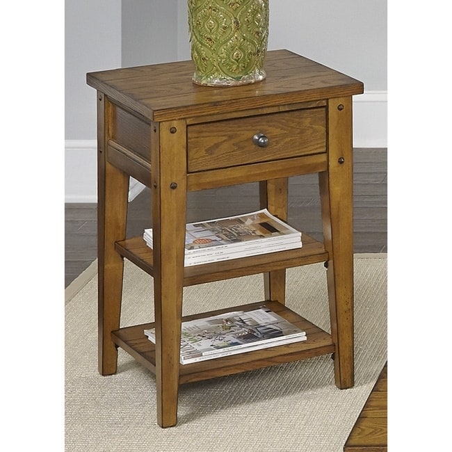 Shop Lake House Oak Chair Side Table On Sale Free Shipping Today Overstock 9409973