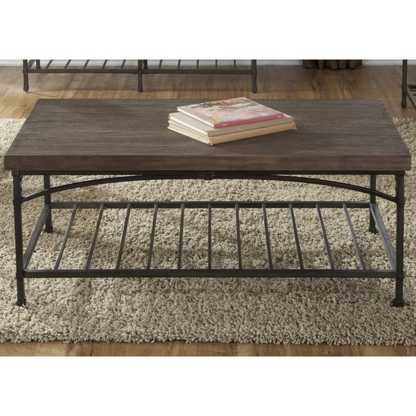 Liberty Franklin Transitional Rustic Brown Cocktail Table  