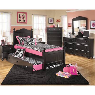 Signature Design by Ashley Jaidyn Black Poster Bed Set with Trundle
