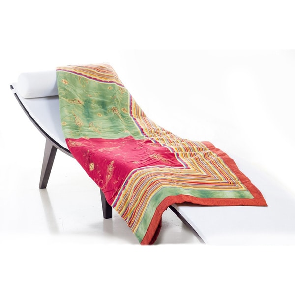 Shop Bassetti Bibi Pink/ Green Cotton Throw Blanket ...