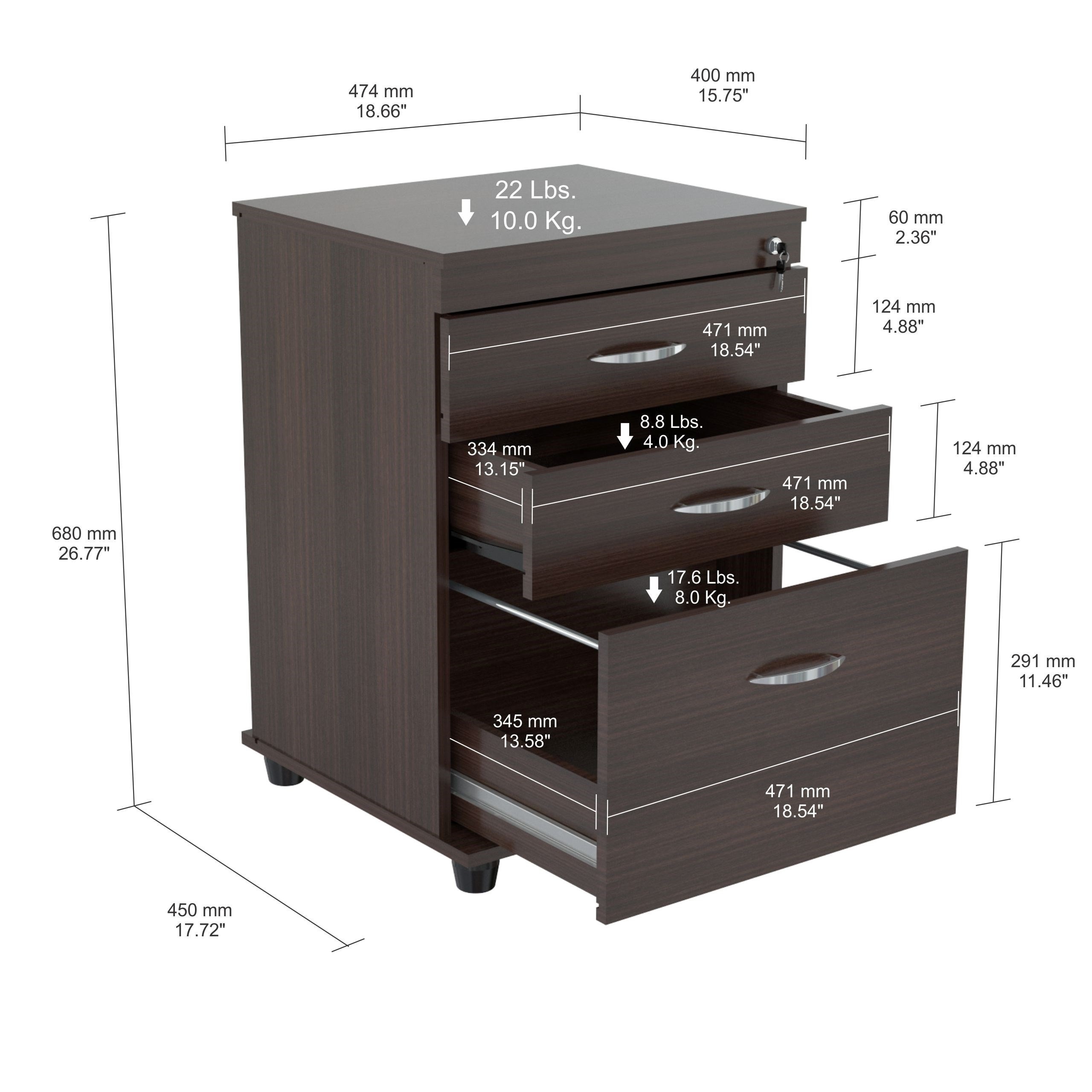 Shop Porch Den Fremont 3 Drawer Espresso File Cabinet