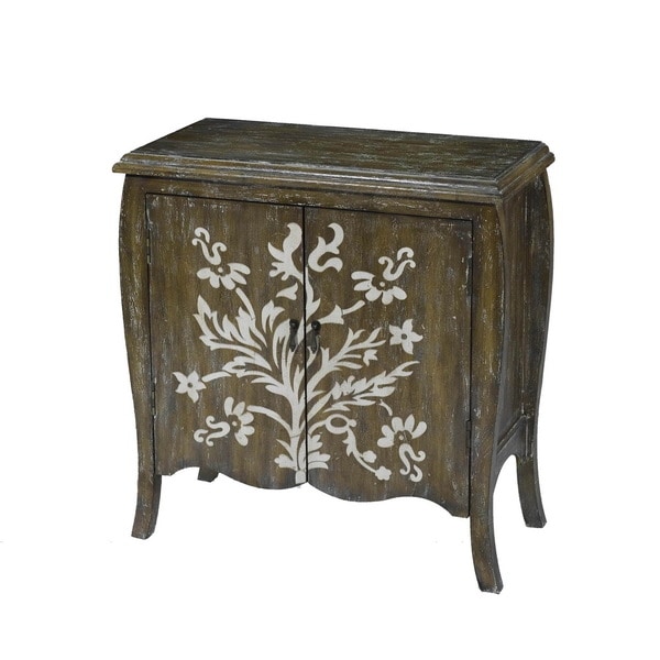 Madison Park Artisan Reclaimed Cream Floral Bombe Chest