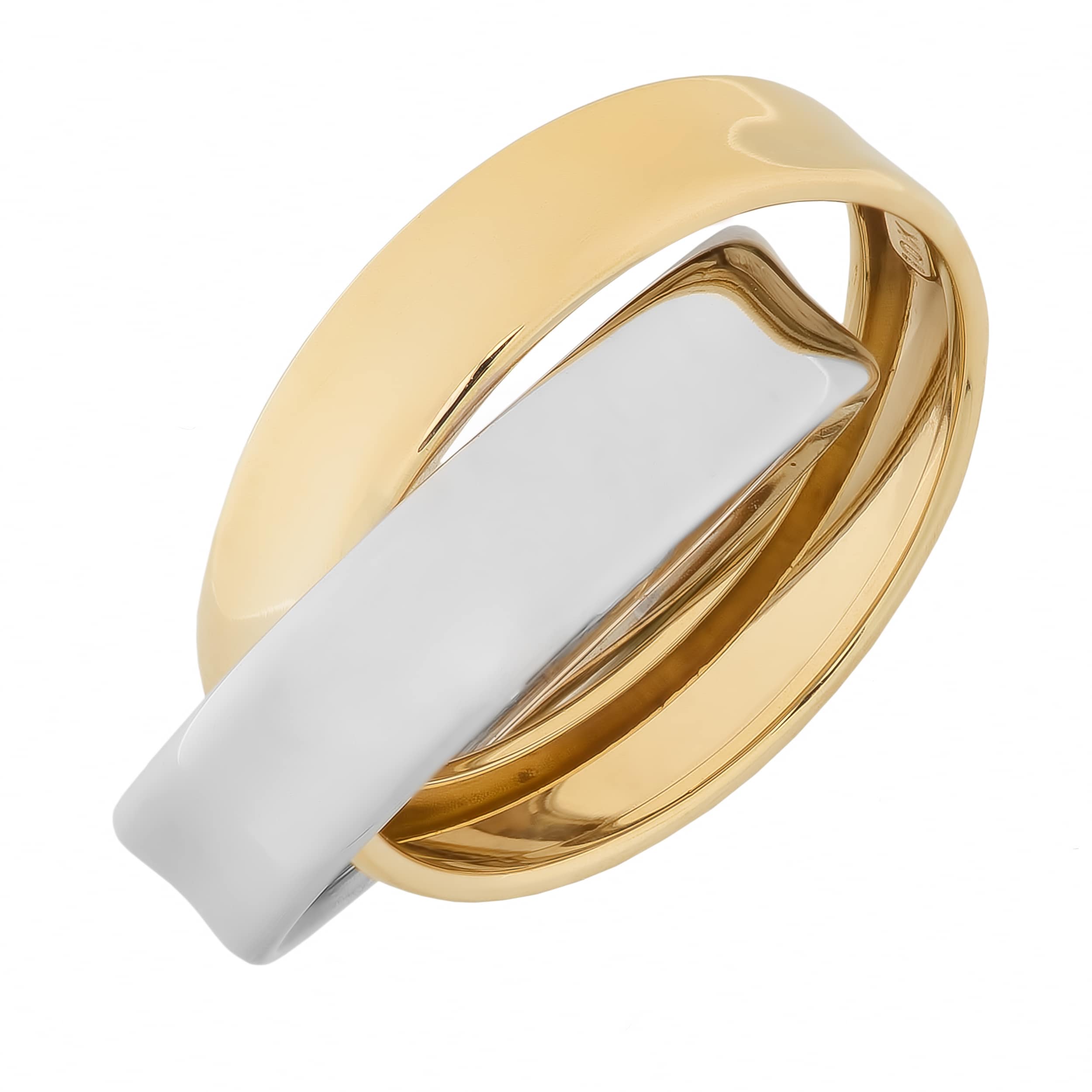 Au Naturale 10k Two-tone Gold High Polish Rolling Ring