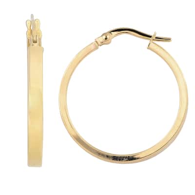 Fremada 10k Yellow Gold High Polish Round Hoop Earrings