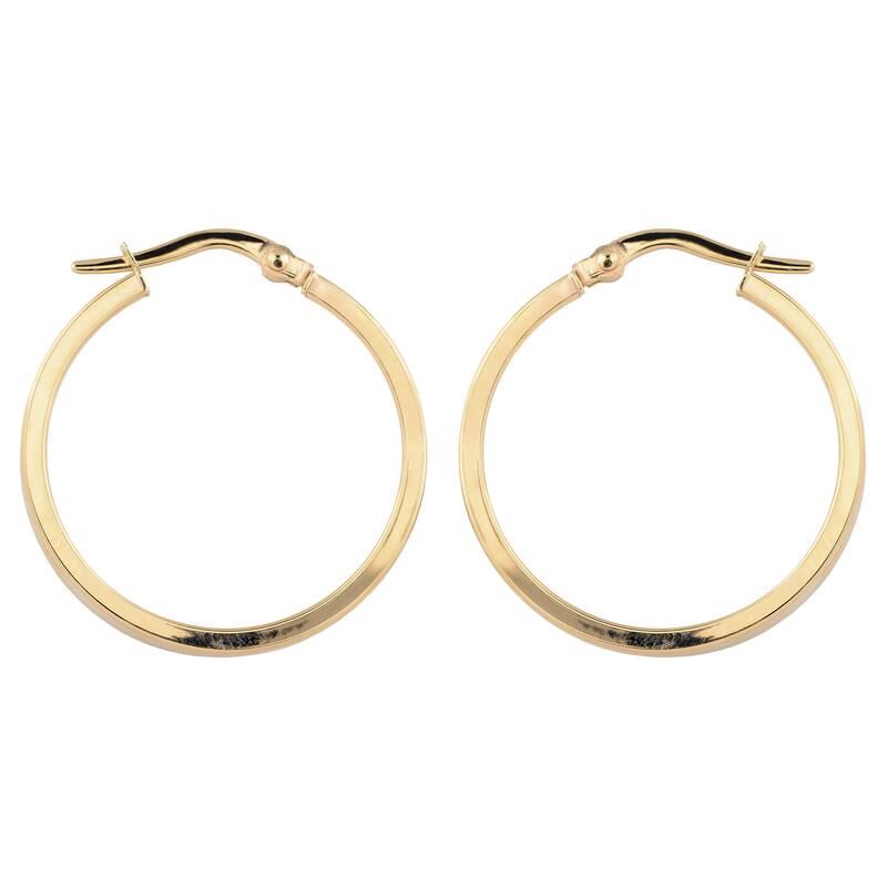 Fremada 10k Yellow Gold High Polish Round Hoop Earrings