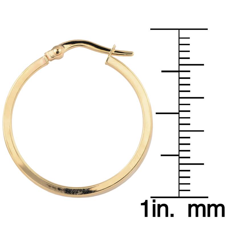 Fremada 10k Yellow Gold High Polish Round Hoop Earrings