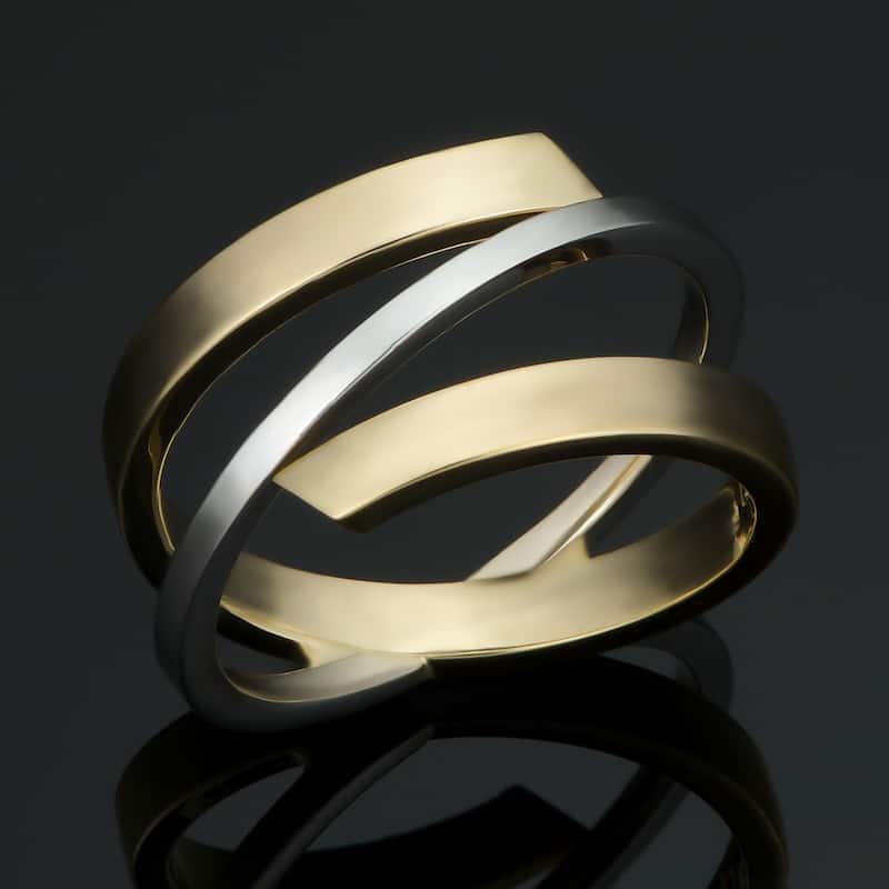10k Two-tone Gold High Polish Ring