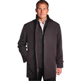 Shop Jean Paul Germain Men's 'Java' Black Convertible Microfiber Jacket ...