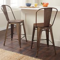 Vintage Steel Bistro Counter Stools (Set of 2)