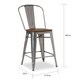 I Love Living Bistro Wood Seat Gunmetal Finish Counter Stools (Set of 2) - Thumbnail 2