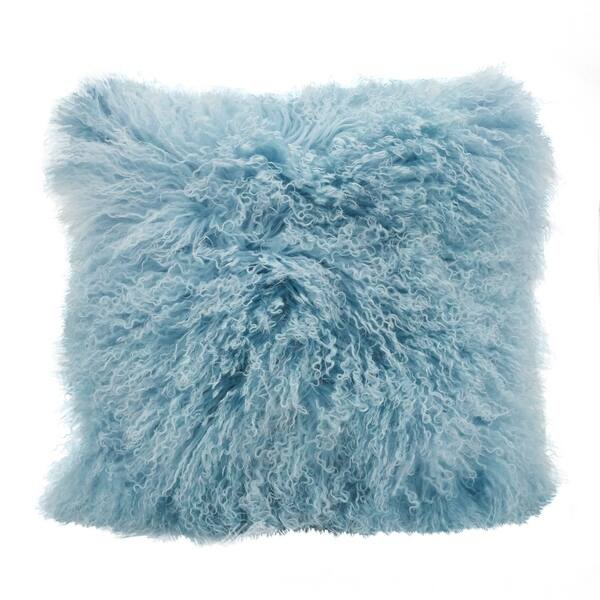 Shop Wool Mongolian Lamb Fur Decorative Throw Pillow On Sale
