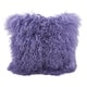 preview thumbnail 15 of 25, Wool Mongolian Lamb Fur Decorative Throw Pillow 16 X 16 - Ultra Violet