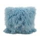 preview thumbnail 17 of 25, Wool Mongolian Lamb Fur Decorative Throw Pillow 16 X 16 - Ice Blue