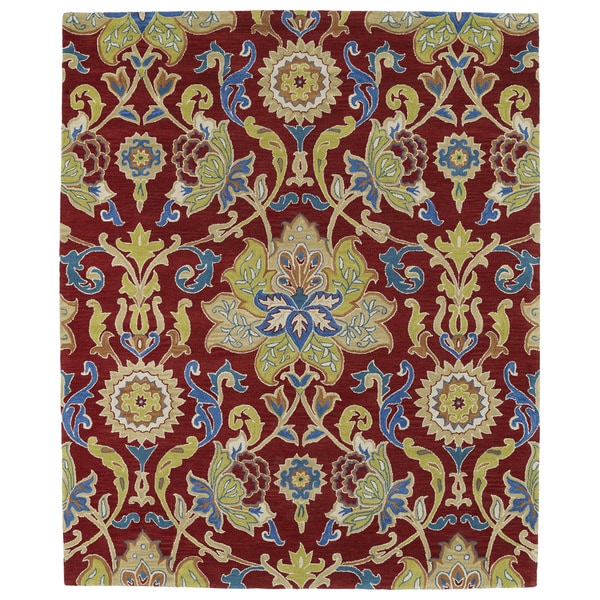 Hand tufted Anabelle Red Floral Wool Rug (5 x 79)  