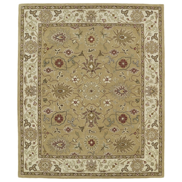 Hand-tufted Anabelle Camel Kashan Wool Rug (8' x 11') - 8' x 11'