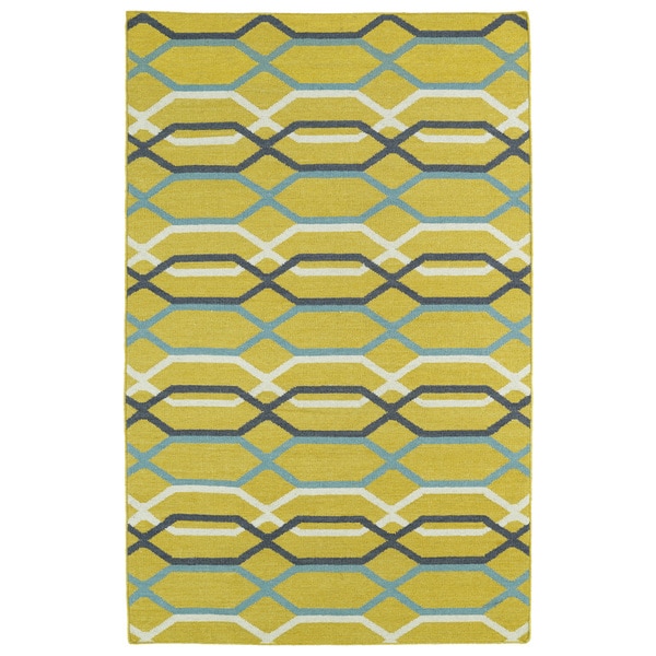 Hollywood Flatweave Yellow Stripes Rug (9 x 12)   16600731