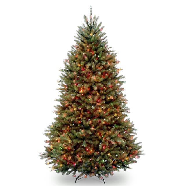 6.5-foot Fir Pre-lit or Unlit Artificial Hinged Christmas Tree - multi lights