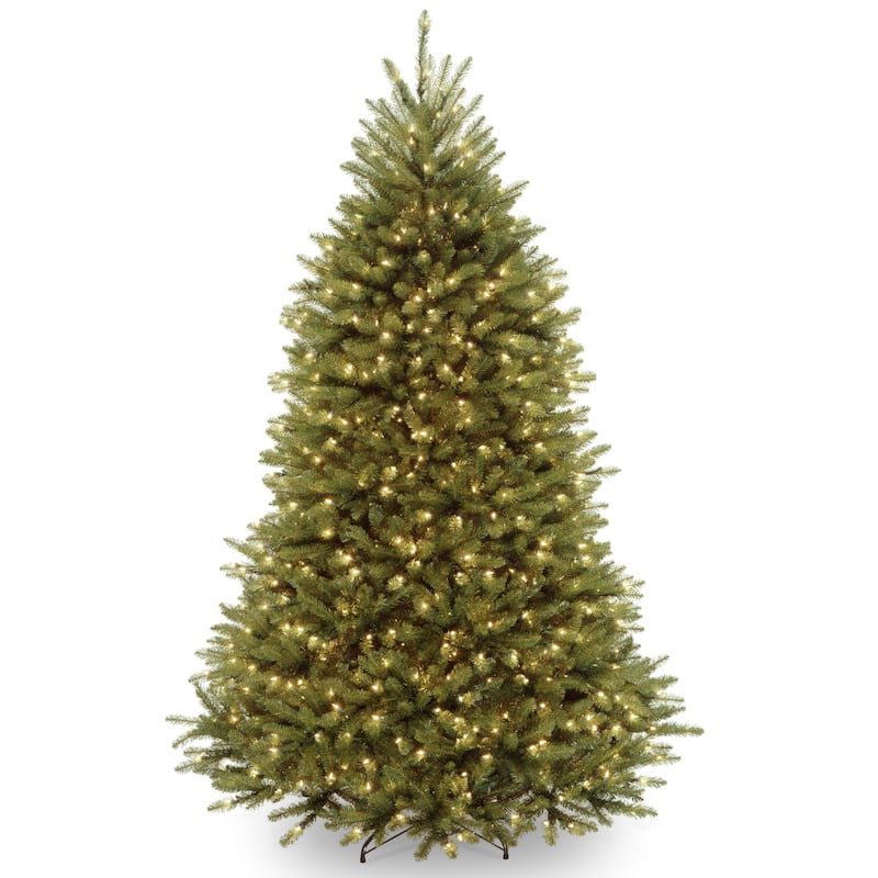 6.5-foot Fir Pre-lit or Unlit Artificial Hinged Christmas Tree - clear lights