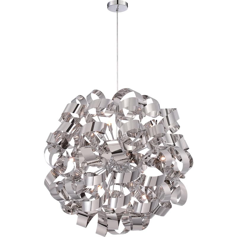 Strick & Bolton Maillol 12-light Curled Steel Pendant