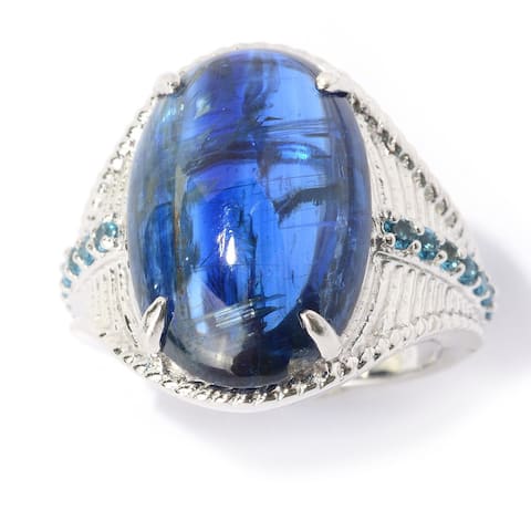 Sterling Silver Kyanite and London Blue Topaz Ring