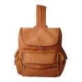 David King Leather 353 Multi Pocket Backpack Tan